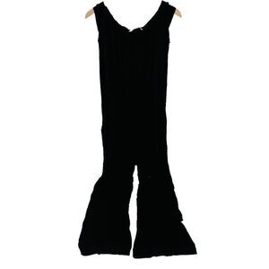 Trina Turk Black Stretch Jumpsuit Elastic Waist Pockets Size Small